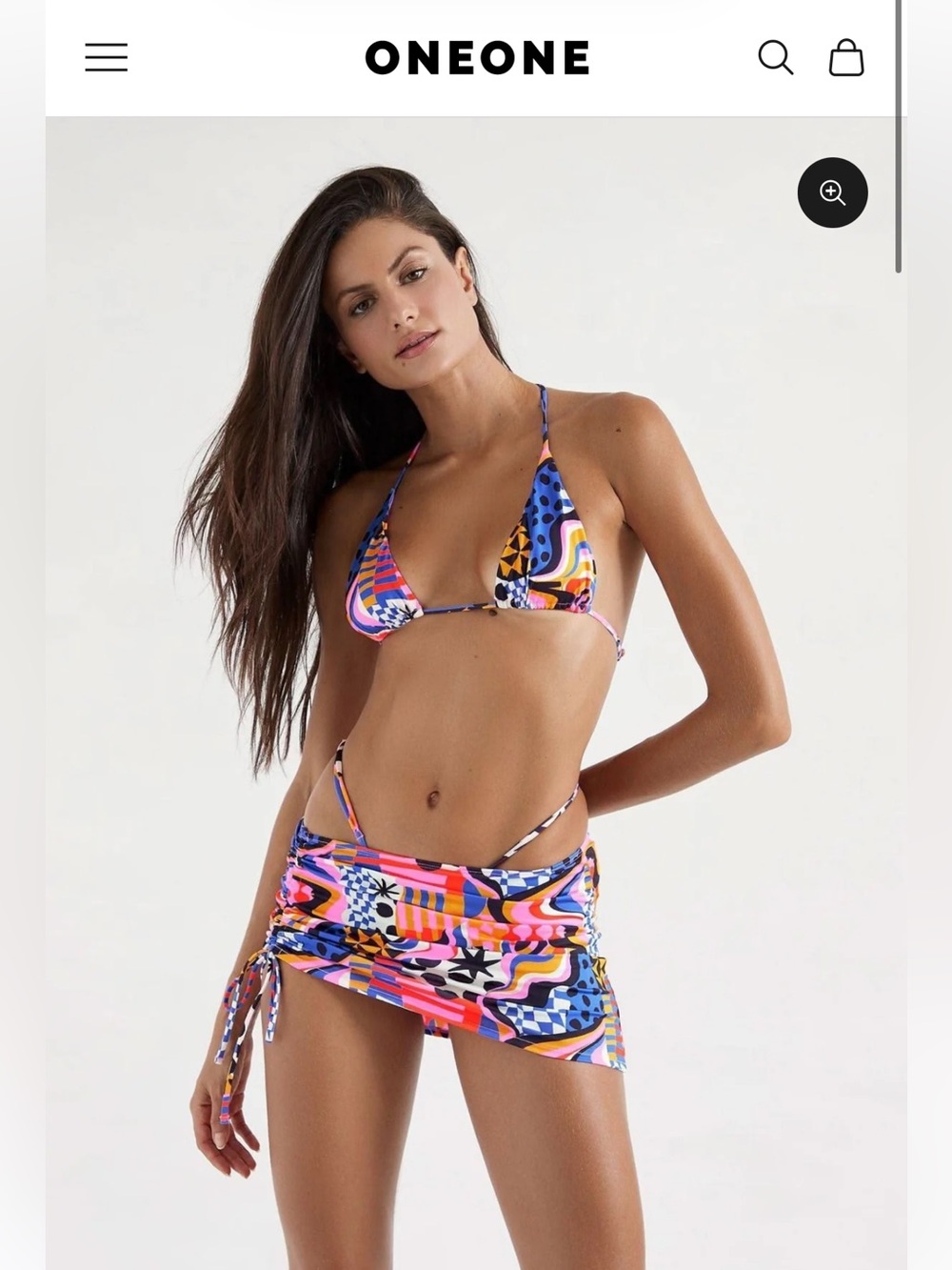 OneOne Swimwear Bikini Set with Skirt Coverup - Size Small NWT